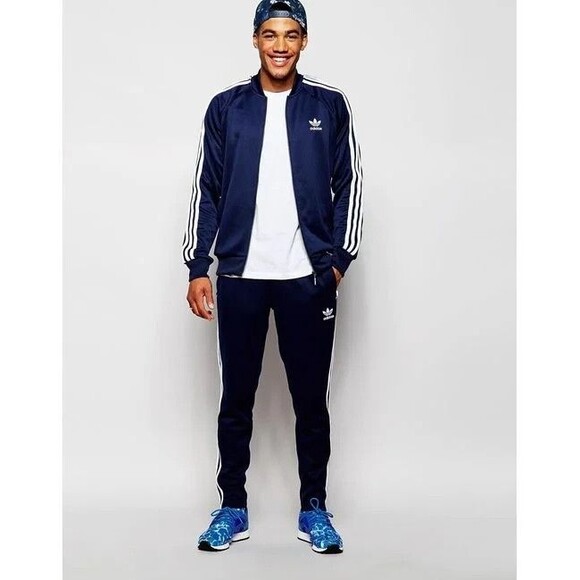 Vintage Adidas Original Superstar Track Jacket Mens 2XL Navy Blue AB9715 NWT - Picture 3 of 11